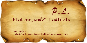 Platzerjanó Ladiszla névjegykártya
